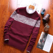 Men Sweater Autumn Winter Casual Fashion Cotton Knitted Pattern Pullover