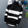 Men Casual Sweater Fashion Turtleneck Thin Cashmere Knitted Pullover