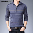 Men Sweater New Fashion Design Striped Soft Warm Cotton Woolen Pullover