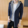 Men Winter Trench Coat Keep Warm Hooded Fashion Outerwear