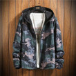 Men Jacket Reversible Casual Camouflage Windbreaker Hoodie Jacket