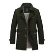 Men Trench Coat Top Quality Leather Windbreaker Fashion Long Coat