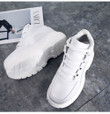Fashion White Women Platform Sneakers  Leather Sports Shoes