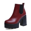 Fashion Women Boots Square Heel Platform Leather SexyThigh High Pump
