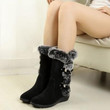 Women Winter Boots Fashion Design Thigh High Suede Mid-Calf Boots
