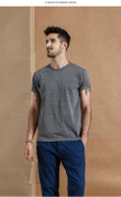 Men Striped High Quality Cotton Short Sleeve T-Shirt