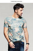 Fashion Design Men Cotton Print Short Sleeve T-Shirt
