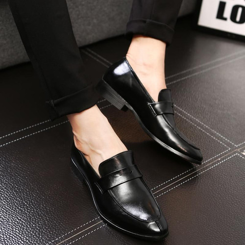 Men Dress Shoes Leather Fashion Wingtip Breathable Loafer Shoes