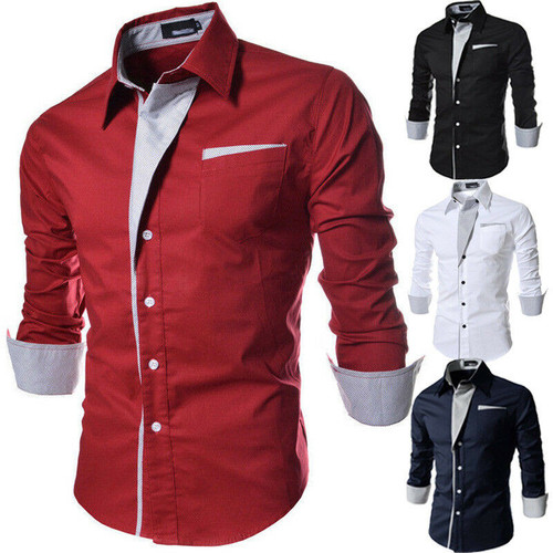 New Arrival Men Fashion Design Long Sleeve Cotton Dress Shirt