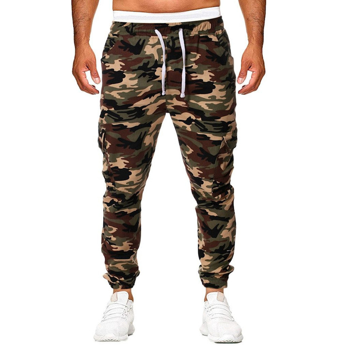Men Slacks Camouflage Hip Hop Elastic Joggings Sport Pants