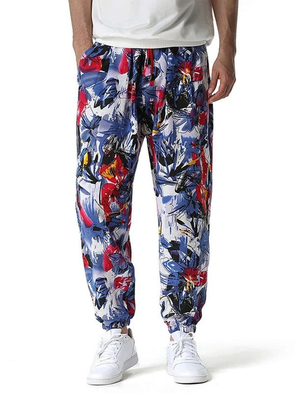 Men All Over Print Tapered Pants