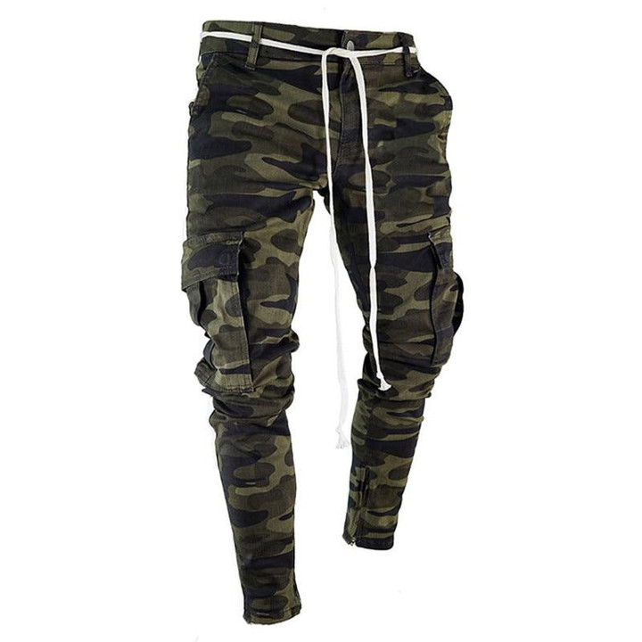 Men Pants Camouflage Punk Style Streetwear Hip Hop Cargo Pants