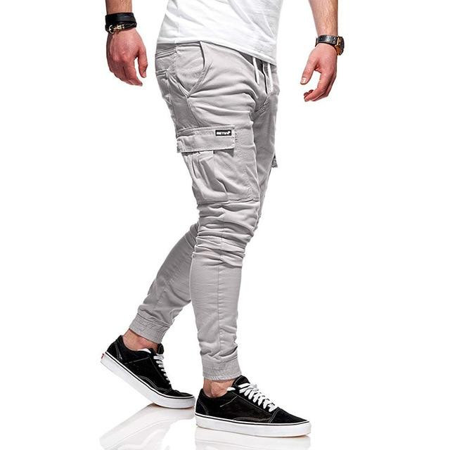 Brand Design Men Multi Pocket Hip Hop Harem Joggers Pants