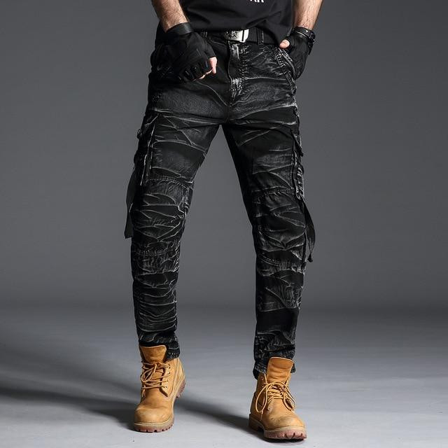 Men Tactical Camo Cargo Pants Casual Fashion Big Pockets Camouflage Trousers