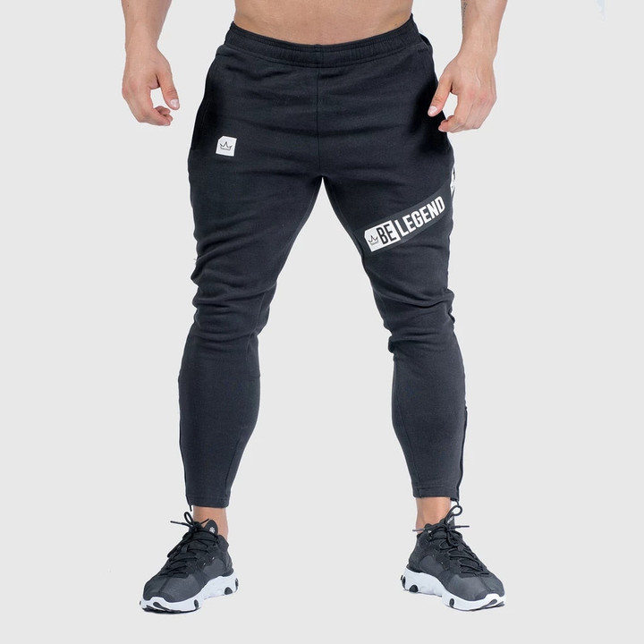 Mens Slim Casual Joggers Pants Solid Color Cotton Gyms Fitness Sweatpants
