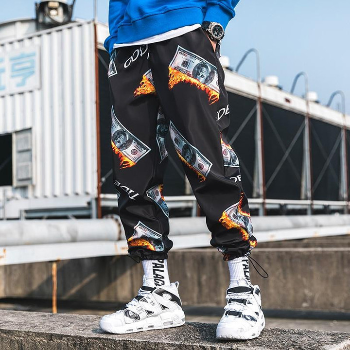 New Fashion Printed Men Harem Pants Hip Hop Casual Streetwear Joggers