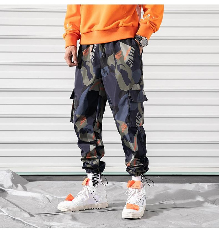 Men Camouflage Street Style Multi Pockets Sweatpants