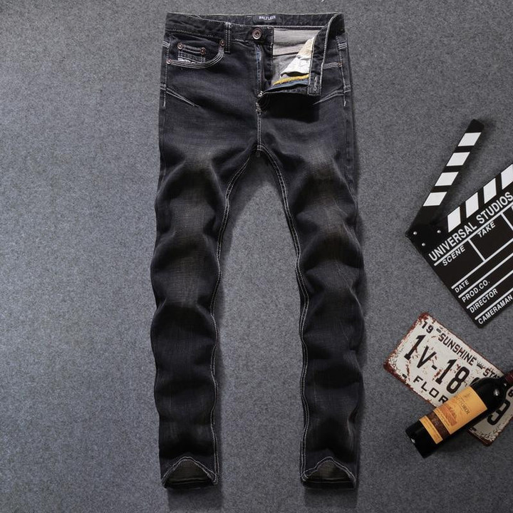 Italy Style Fashion Men's Jeans Elastic Slim Fit Classical Brand Skinny Jeans