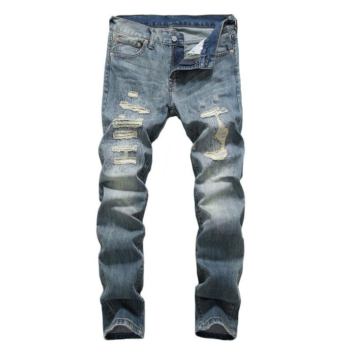 Hot Style Fashion Men Jeans Retro Destroyed Ripped Hip Hop Jeans