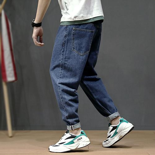 Men Jeans Fashion Retro Simple Loose Fit Streetwear Vintage Taper Jeans