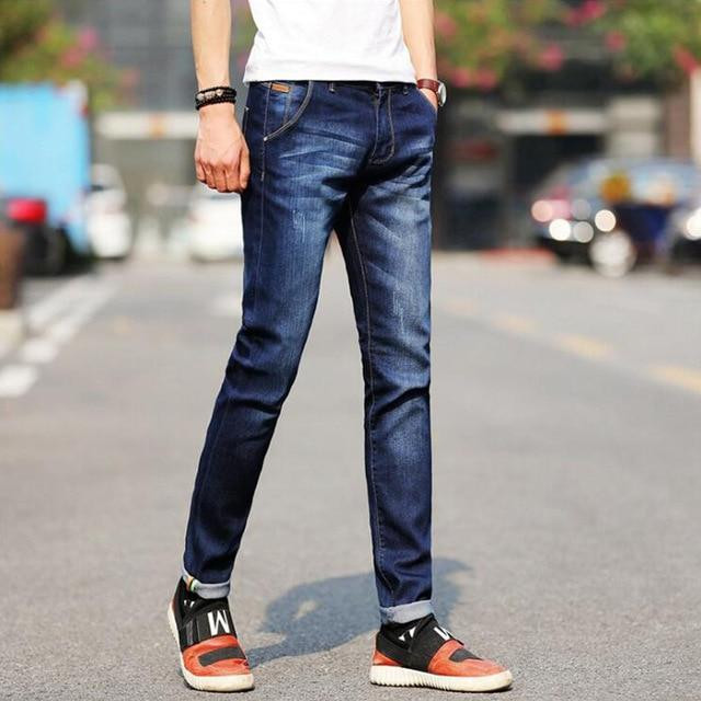 Fashion Men's Jeans Slim Fit Simple Elastic Stretch Classical Jeans