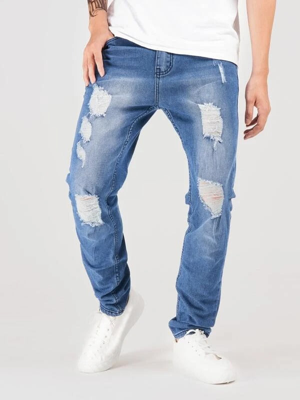 Men Ripped Wash Jeans