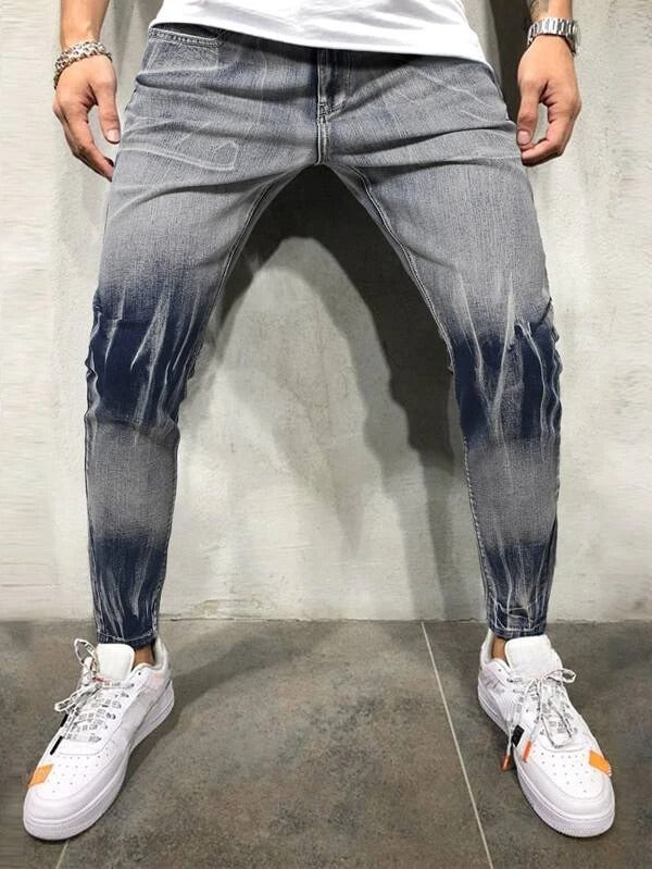 Men Washed Skinny Jeans