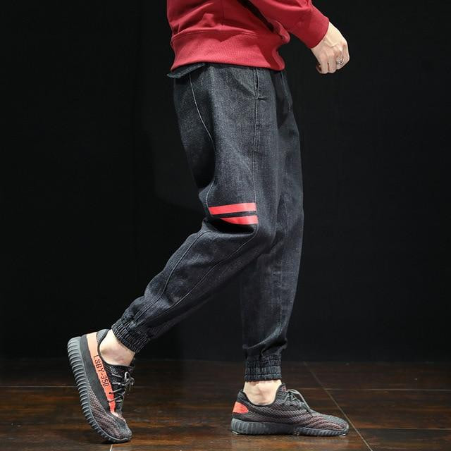 Street Style Men Jogger Jeans Loose Fit Patch Design