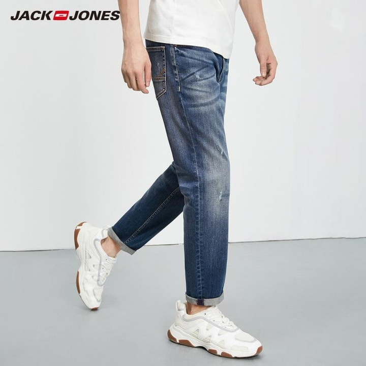 Men's  Fashion Stretch Tapered-leg Cropped Jeans