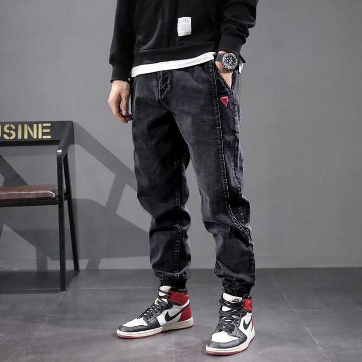 Fashion Style Men Jeans Spliced Designer Streetwear Hip Hop Jogger Jeans