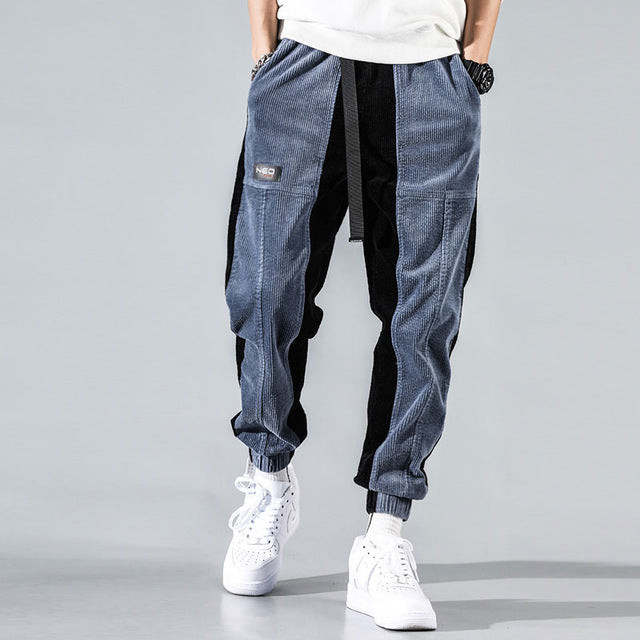 Men Fashion Streetwear Corduroy Jogger Jeans