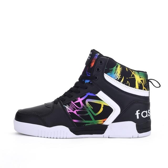 Men Sneakers Luxury Design Fashion High Top Lace-up Leather Shoes