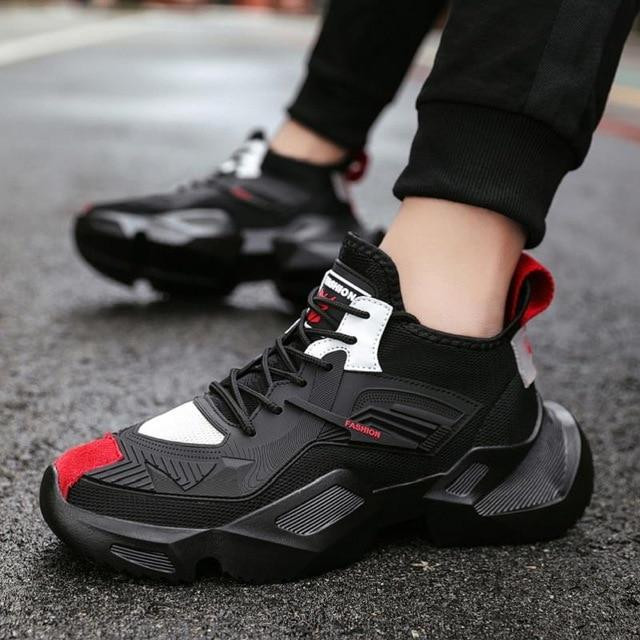 Men Sneakers Fashion Brand Height Increasing Breathable Casual Shoes
