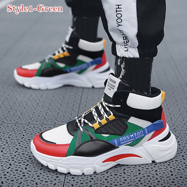 Fashion Style Men Casual Shoes Lace Up Platform Sneakers
