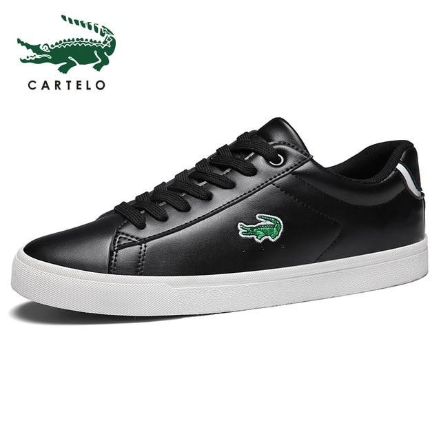 CARTELO Top Brand Men Leather Flat Lace-up Low Top Sneakers