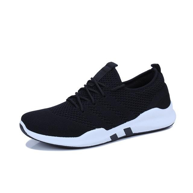 Men's Mesh Fly Knit Casual Sneakers Fashion Breathable Lace up Shoes