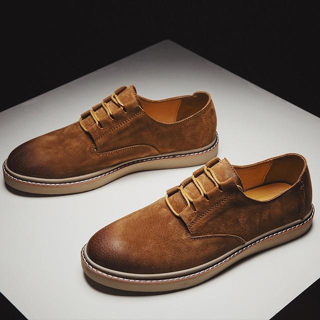 Men's Shoes Leisure Platform Lace Up Oxfords Fashion Leather Shoes