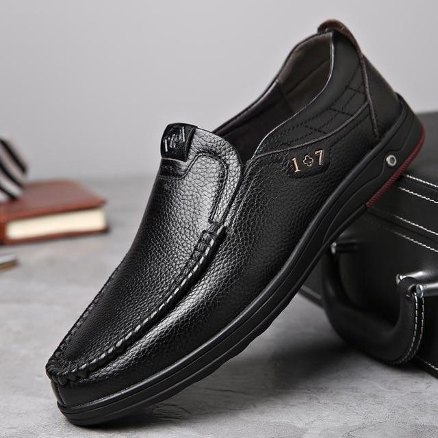 Men Dress Shoes Genuine Leather Anti-slip Fashion Design Oxford Shoes