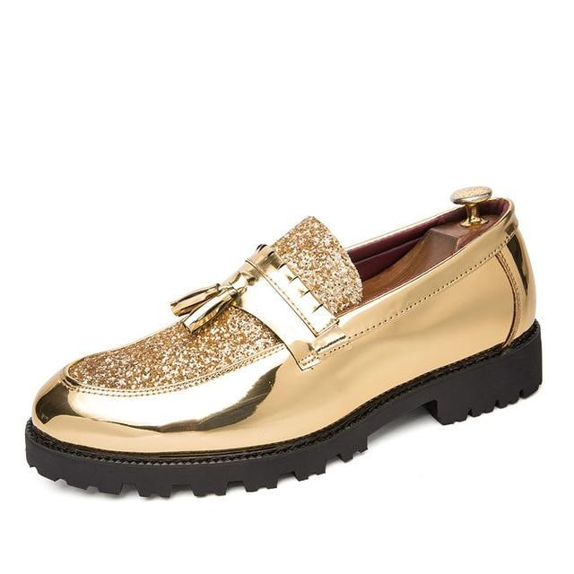 Men Luxury Glitter Diamond Piece Shiny Handmade Loafers Shoes