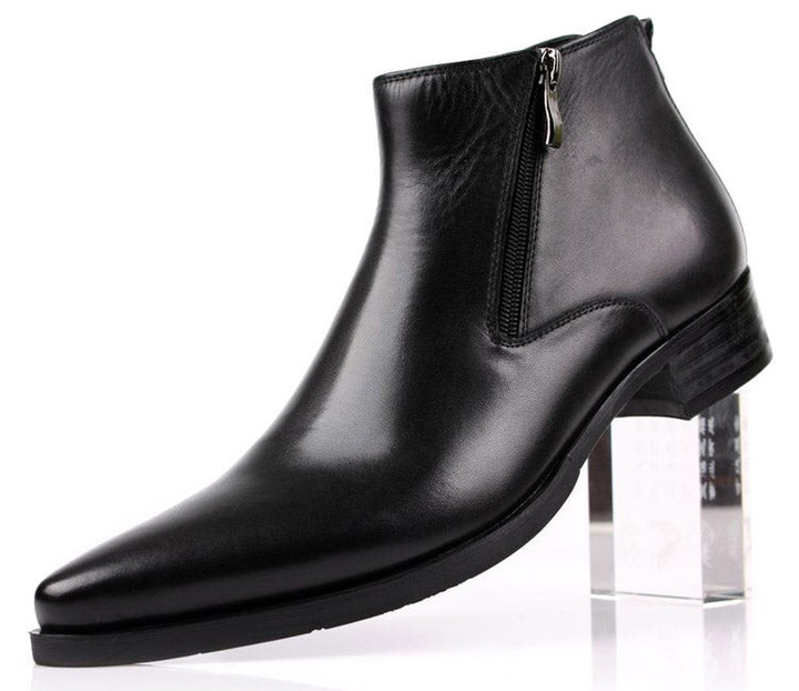 Limited Edition Men Luxury Genuine Leather Akle Zipper Dress Shoes