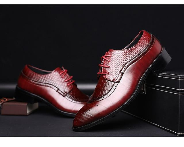 Men Dress Shoe Pointed Lace Up Designer Luxury Fashion Formal Shoes
