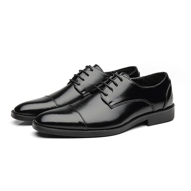 Men Dress Shoes  Genuine Leather Luxury Brand Breathable Oxfords Shoes