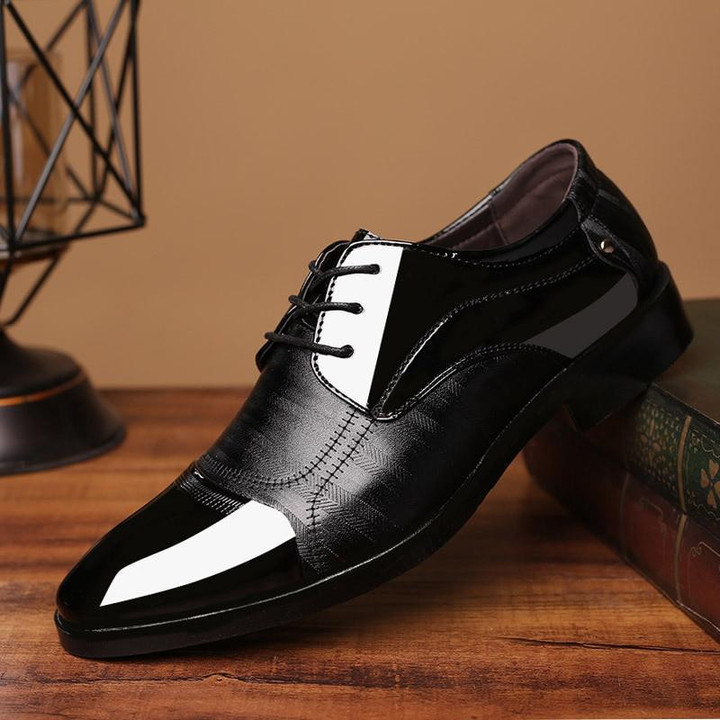 Men Formal Drss Shoes Pointed Toe Genuine Leather Fashion Oxford Shoes