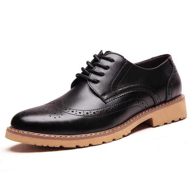 Men's Business Dress Shoes Retro Fashion Leather Round Toe Oxford Shoes