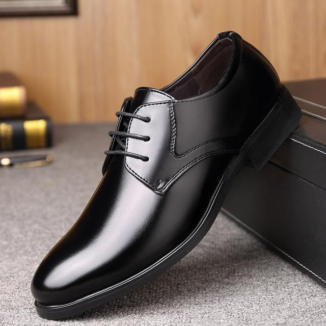 New Fashion Men Leather Classic Lace Up Dress Shoes