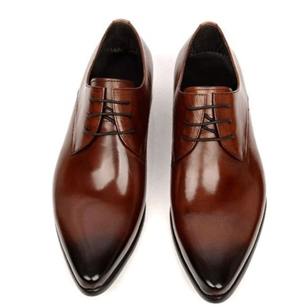 British Designer Men Luxury Genuine Leather Oxfords Dress Shoes