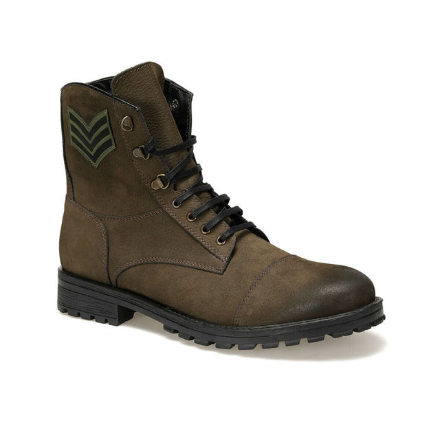 Men Leather Postal Ankle Boots
