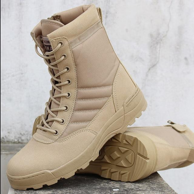 Men Boots Desert Tactical Military Style Cool Fashion Lace-up Ankle Boots
