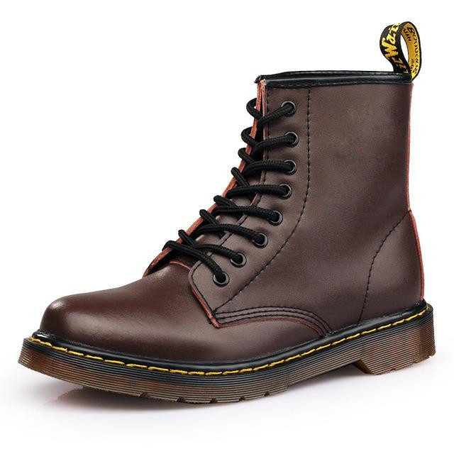 Men Boots Genuine Leather British Fashion Martens Ankle Boots