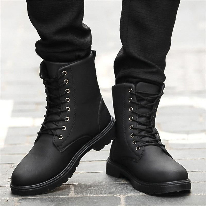 Men Boots Fashion Leather Wear Resisting Keep Warm Ankle Boots
